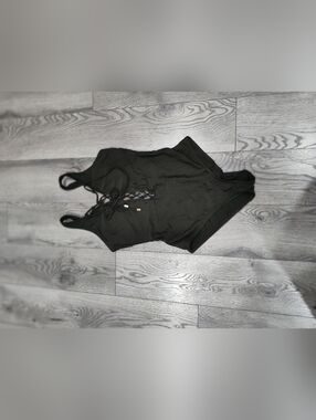 Mossimo Supply Co. Black Lace-Up One Piece Swimsuit